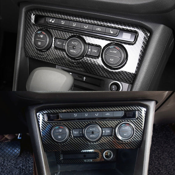 Car Carbon Fiber Air Conditioning Panel Decorative Sticker for Volkswagen Tiguan L, High Configuration