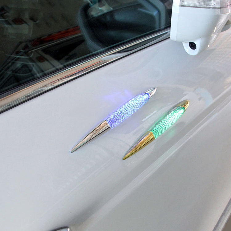 Car Solar Shark Gill Warning Lights Car Door Anti-collision Rear-end Collision LED Dlashing Lamp, Mode: Constant Bright + Flashing (Gold) - Warning Lights by PMC TechLife | Online Shopping South Africa | PMC TechLife | Buy Now Pay Later Mobicred