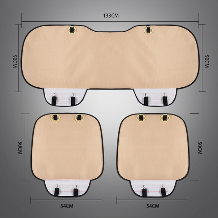 3 in 1 Car Seat Cushion Free Binding Half Inclusive Seat Mat Set (Beige) - Seat Accessories by PMC TechLife | Online Shopping South Africa | PMC TechLife | Buy Now Pay Later Mobicred