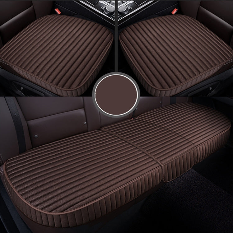 3 in 1 Car Seat Cushion Free Binding All Inclusive Seat Mat Set (Coffee) - Seat Accessories by PMC TechLife | Online Shopping South Africa | PMC TechLife | Buy Now Pay Later Mobicred