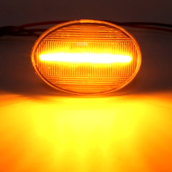2 PCS DC12V / 3W Car LED Dynamic Blinker Side Lights Flowing Water Turn Signal Light for BMW Mini Cooper, Amber Light(Transparent)