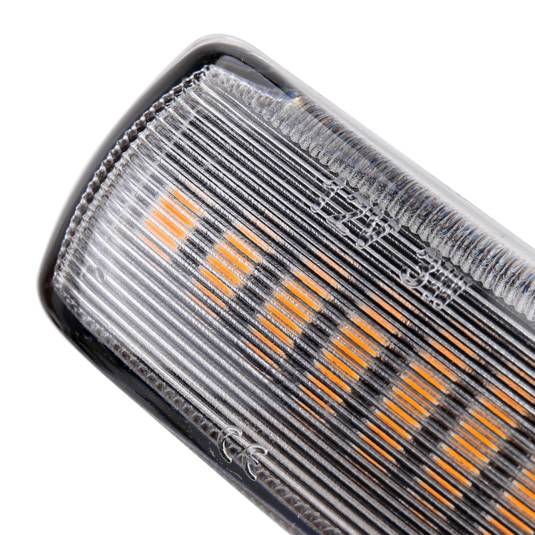 2 PCS DC12V / 3W Car LED Dynamic Blinker Side Lights Flowing Water Turn Signal Light for Land Rover, Amber Light (Transparent)