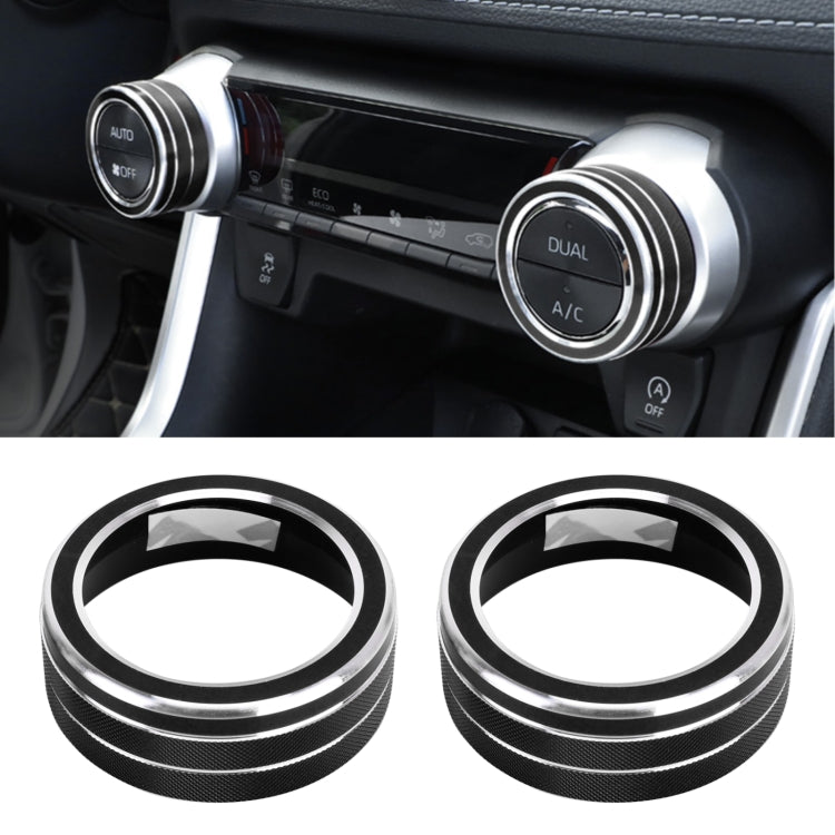 2 PCS Car Aluminum Alloy Air Conditioner Knob Case for Toyota RAV4 / Wildlander (Black) - Decoration Rings by PMC TechLife | Online Shopping South Africa | PMC TechLife | Buy Now Pay Later Mobicred