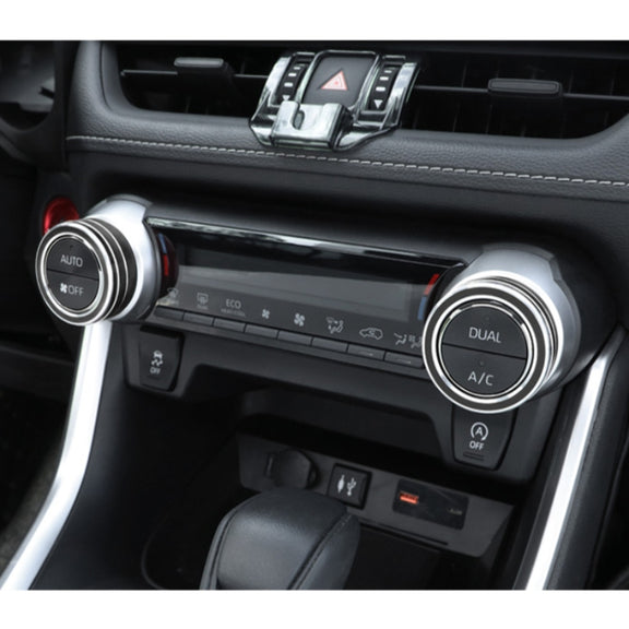 2 PCS Car Aluminum Alloy Air Conditioner Knob Case for Toyota RAV4 / Wildlander (Black)