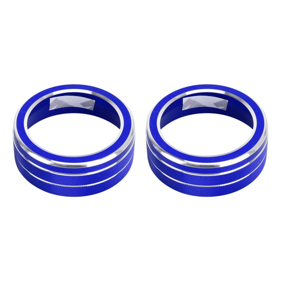 2 PCS Car Aluminum Alloy Air Conditioner Knob Case for Toyota RAV4 / Wildlander (Blue)