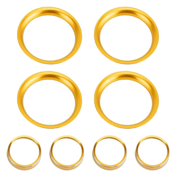 8 PCS Car Aluminum Alloy Air Conditioner Knob Case and Base for Honda XR-V (Gold)