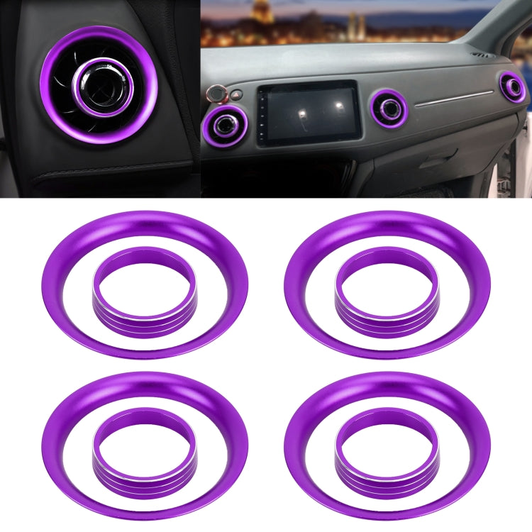8 PCS Car Aluminum Alloy Air Conditioner Knob Case and Base for Honda XR-V (Purple) - Decoration Rings by PMC TechLife | Online Shopping South Africa | PMC TechLife | Buy Now Pay Later Mobicred