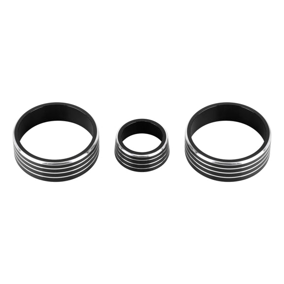 3 PCS Car Aluminum Alloy Air Conditioner Knob Case for Honda VEZEL / XR-V / Fit / GIENIA / City(Black)