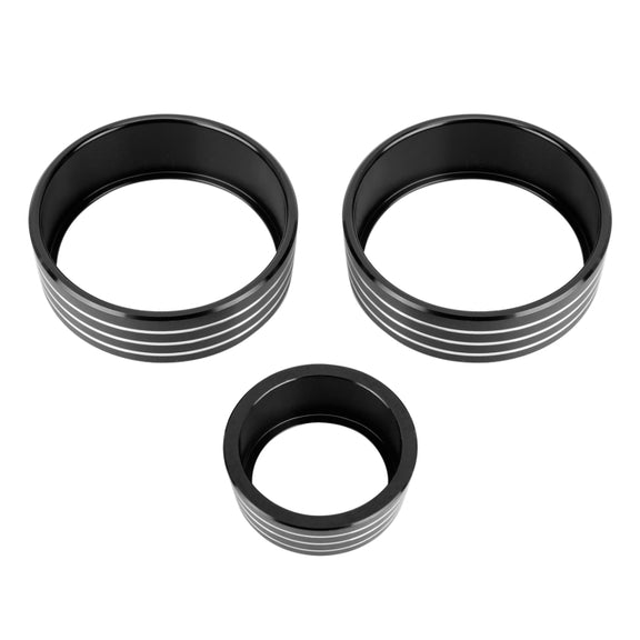 3 PCS Car Aluminum Alloy Air Conditioner Knob Case for Honda VEZEL / XR-V / Fit / GIENIA / City(Black)