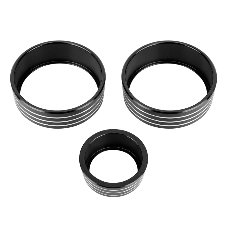 3 PCS Car Aluminum Alloy Air Conditioner Knob Case for Honda VEZEL / XR-V / Fit / GIENIA / City(Black)