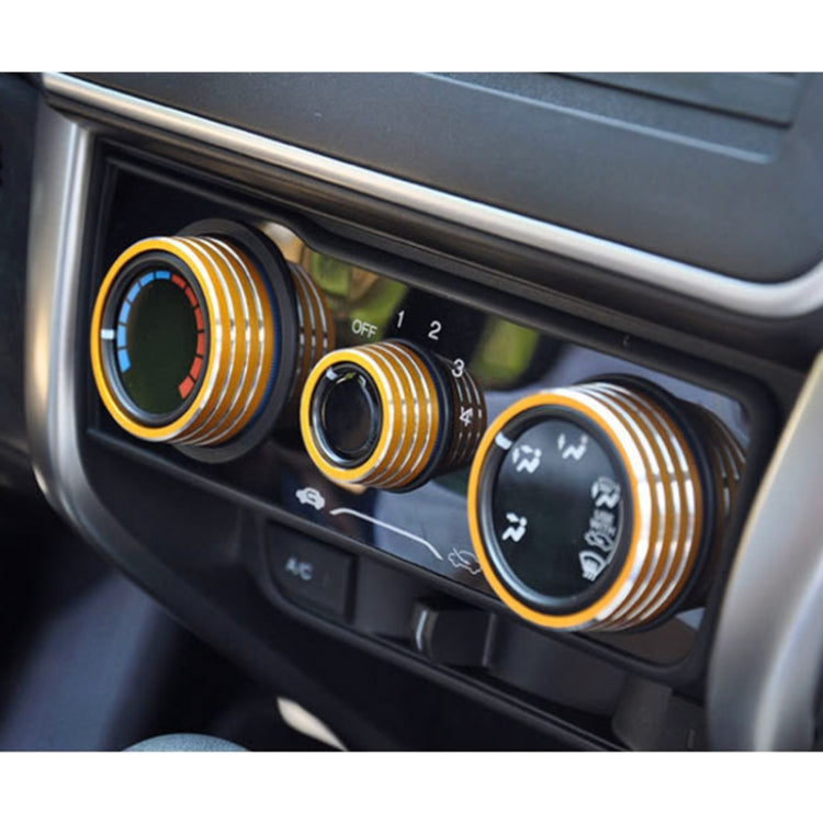 3 PCS Car Aluminum Alloy Air Conditioner Knob Case for Honda VEZEL / XR-V / Fit / GIENIA / City(Gold)