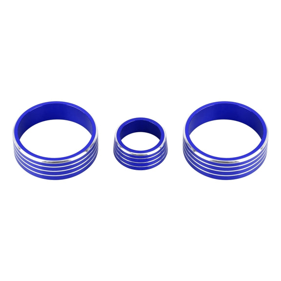 3 PCS Car Aluminum Alloy Air Conditioner Knob Case for Honda VEZEL / XR-V / Fit / GIENIA / City(Blue)