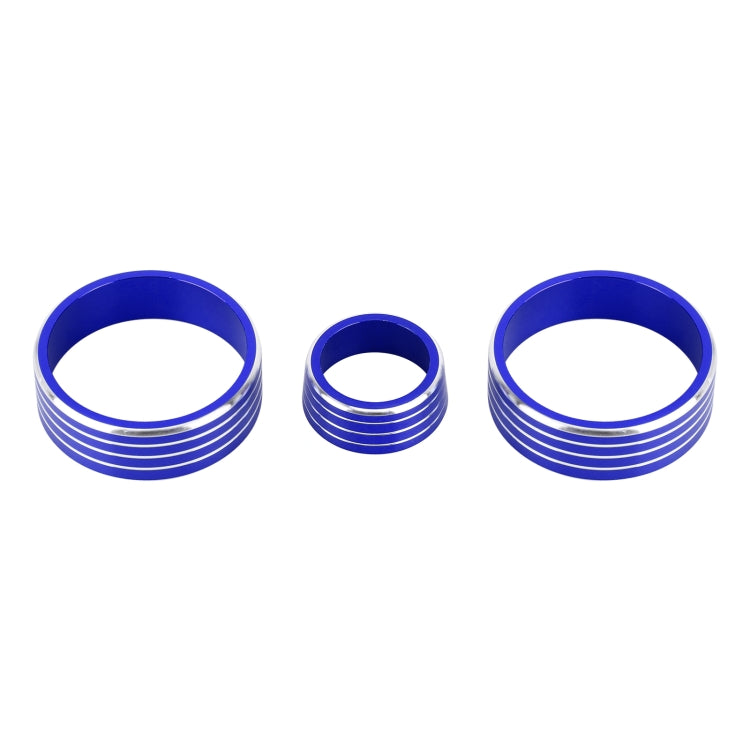 3 PCS Car Aluminum Alloy Air Conditioner Knob Case for Honda VEZEL / XR-V / Fit / GIENIA / City(Blue)