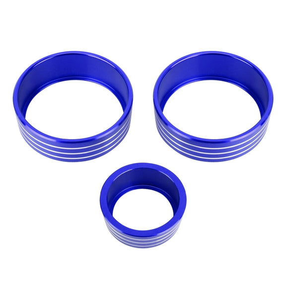 3 PCS Car Aluminum Alloy Air Conditioner Knob Case for Honda VEZEL / XR-V / Fit / GIENIA / City(Blue)