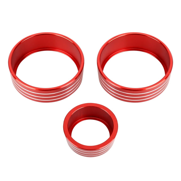 3 PCS Car Aluminum Alloy Air Conditioner Knob Case for Honda VEZEL / XR-V / Fit / GIENIA / City(Red)