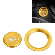 Car Engine Start Key Push Button Ring Trim Metal Sticker Decoration for Cadillac CT5 CT4 XT4 XT6 / Chevrolet Silverado (Gold)