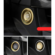 Car Engine Start Key Push Button Ring Trim Metal Sticker Decoration for Cadillac CT5 CT4 XT4 XT6 / Chevrolet Silverado (Gold)