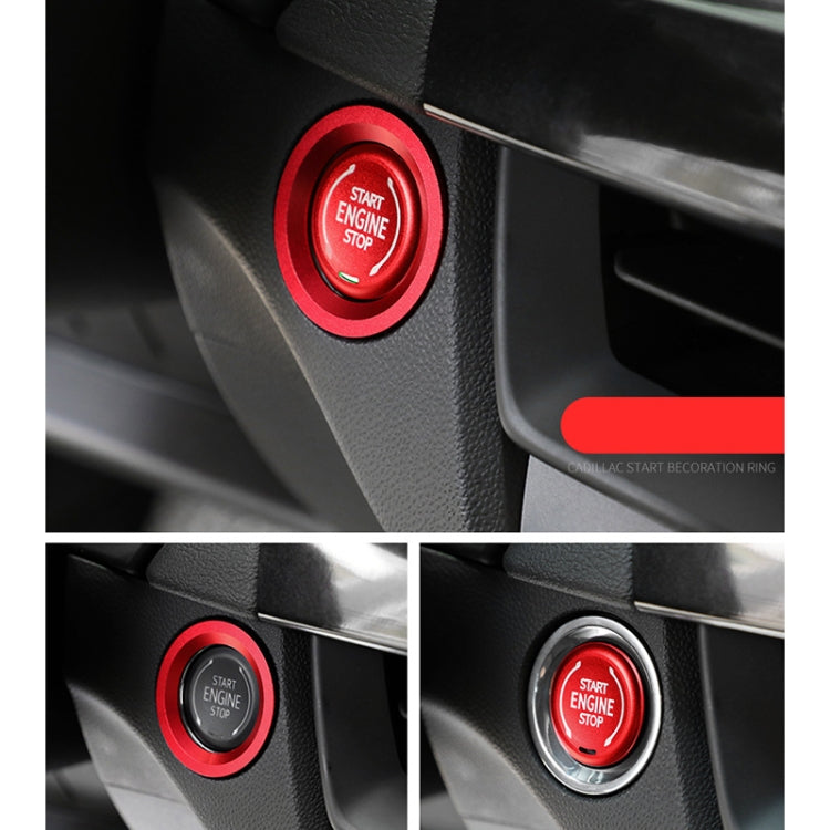 Car Engine Start Key Push Button Ring Trim Metal Sticker Decoration for Cadillac CT5 CT4 XT4 XT6 / Chevrolet Silverado (Red) - Decoration Rings by PMC TechLife | Online Shopping South Africa | PMC TechLife | Buy Now Pay Later Mobicred