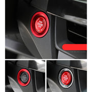 Car Engine Start Key Push Button Ring Trim Metal Sticker Decoration for Cadillac CT5 CT4 XT4 XT6 / Chevrolet Silverado (Red)