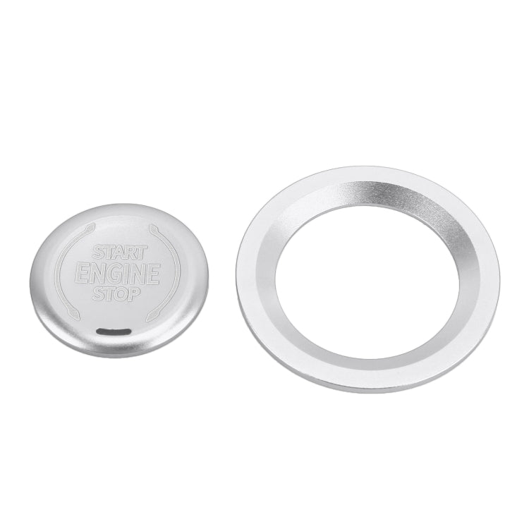 Car Engine Start Key Push Button Ring Trim Metal Sticker Decoration for Cadillac CT5 CT4 XT4 XT6 / Chevrolet Silverado (Silver)