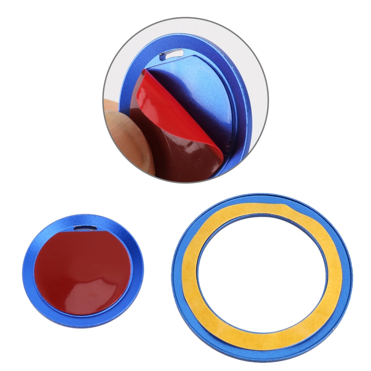Car Engine Start Key Push Button Ring Trim Metal Sticker Decoration for Cadillac CT5 CT4 XT4 XT6 / Chevrolet Silverado (Red)
