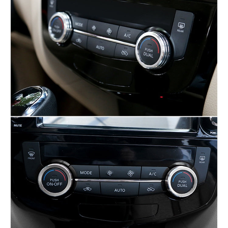 2 PCS Car Metal Air Conditioner Knob Case for Nissan X-TRAIL (Silver) - Decoration Rings by PMC TechLife | Online Shopping South Africa | PMC TechLife | Buy Now Pay Later Mobicred