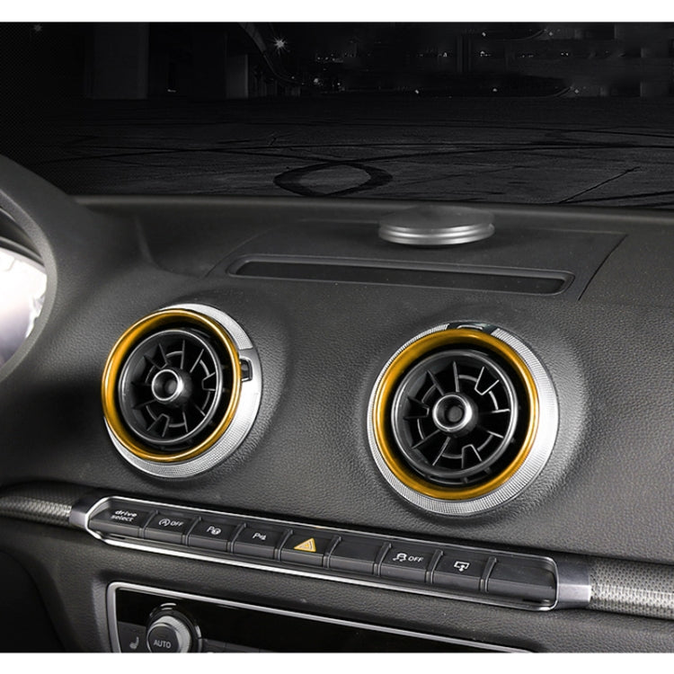 4 PCS Car Metal Air Outlet Decorative Outside Ring for Audi A3 / S3 / Q2L (Gold)