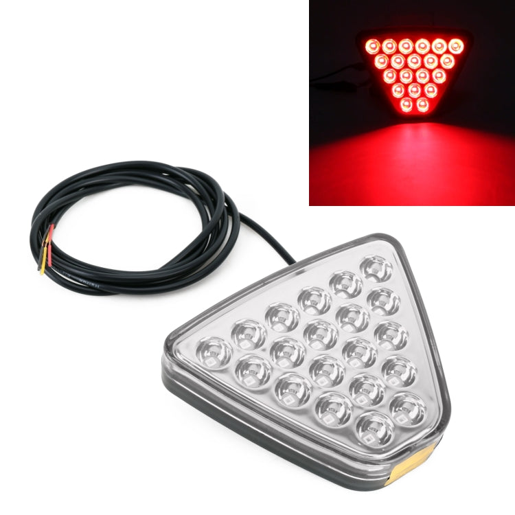 DC12V 1W Car Triangle Highlight Brake Lights Reversing Light with 20LEDs SMD-3528 (Transparent) - Brake Lights by PMC TechLife | Online Shopping South Africa | PMC TechLife | Buy Now Pay Later Mobicred