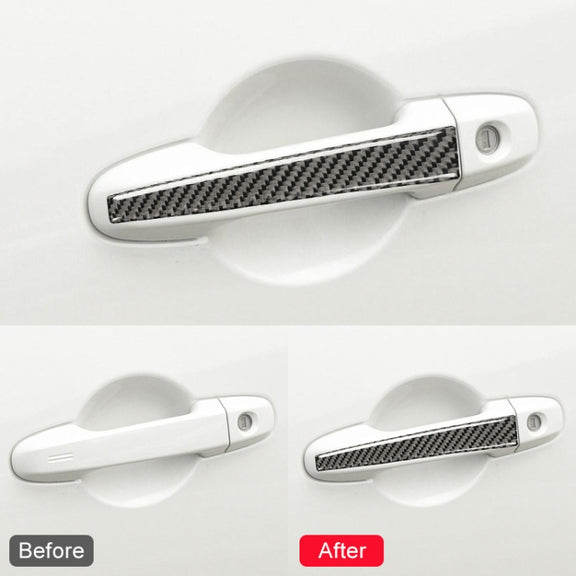 Car Carbon Fiber Door Handle Decorative Sticker for Subaru BRZ / Toyota 86 2013-2017, Left and Right Drive Universal (Black)