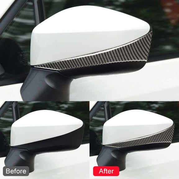 Car Carbon Fiber Rearview Mirror Anti-collision Strip for Subaru BRZ / Toyota 86 2013-2017, Left and Right Drive Universal (Black)
