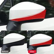 Car Carbon Fiber Rearview Mirror Anti-collision Strip for Subaru BRZ / Toyota 86 2013-2017, Left and Right Drive Universal (Red)