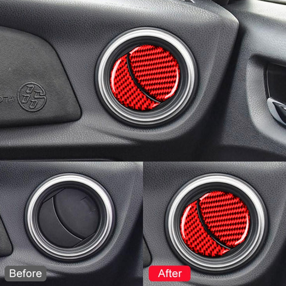 Car Carbon Fiber Central Control Air Outlet Decorative Sticker for Subaru BRZ / Toyota 86 2013-2020, Left and Right Drive Universal(Red)