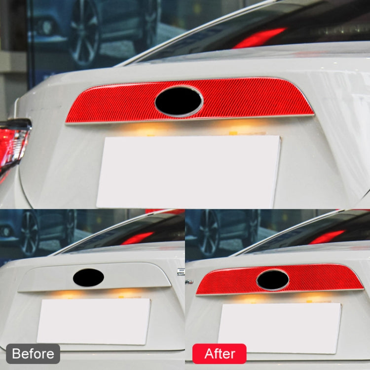 Car Carbon Fiber Rear Logo Decorative Strip for Subaru BRZ / Toyota 86 2013-2020, Left and Right Drive Universal(Red)