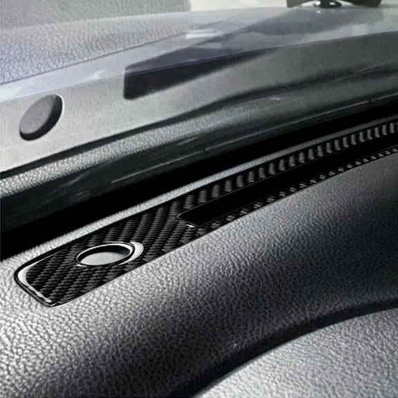 Car Carbon Fiber Central Control Instrument Air Outlet Decorative Sticker for Subaru BRZ / Toyota 86 2013-2020, Left and Right Drive Universal (Black)