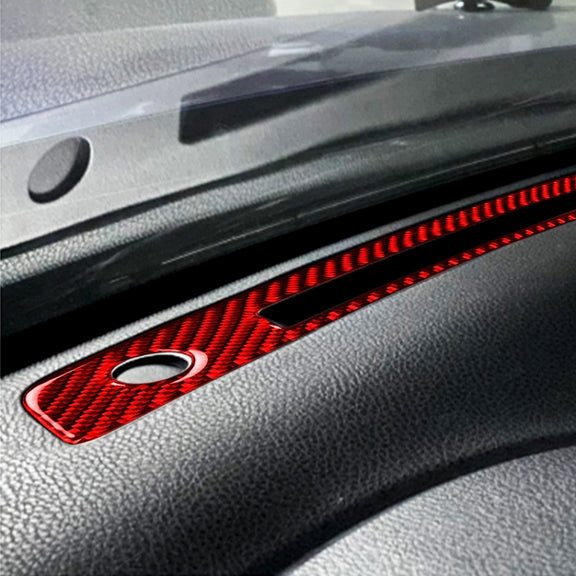 Car Carbon Fiber Central Control Instrument Air Outlet Decorative Sticker for Subaru BRZ / Toyota 86 2013-2020, Left and Right Drive Universal (Red)
