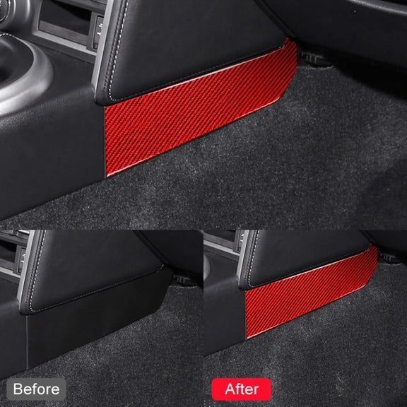 Car Carbon Fiber Central Control Side Gear Position Decorative Sticker for Subaru BRZ / Toyota 86 2013-2020, Left and Right Drive Universal (Red)