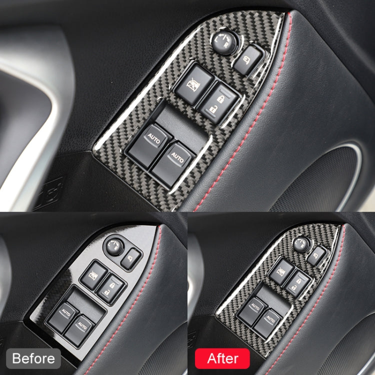 Car Carbon Fiber Window Glass Lifting Panel Decorative Sticker for Subaru BRZ / Toyota 86 2013-2017, Left Drive (Black)