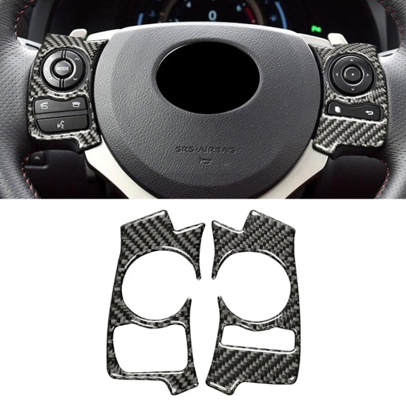Car Carbon Fiber Steering Wheel Button Decorative Sticker for Lexus IS250 NX200 200t 300h 13-, Left Drive C Style