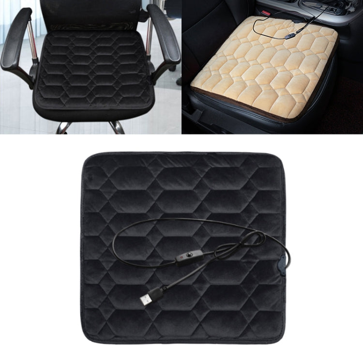 Car USB Seat Heater Cushion Warmer Cover Winter Heated Warm Mat, Style: Square (Black) - Seat Accessories by PMC Jewellery | Online Shopping South Africa | PMC Jewellery | Buy Now Pay Later Mobicred