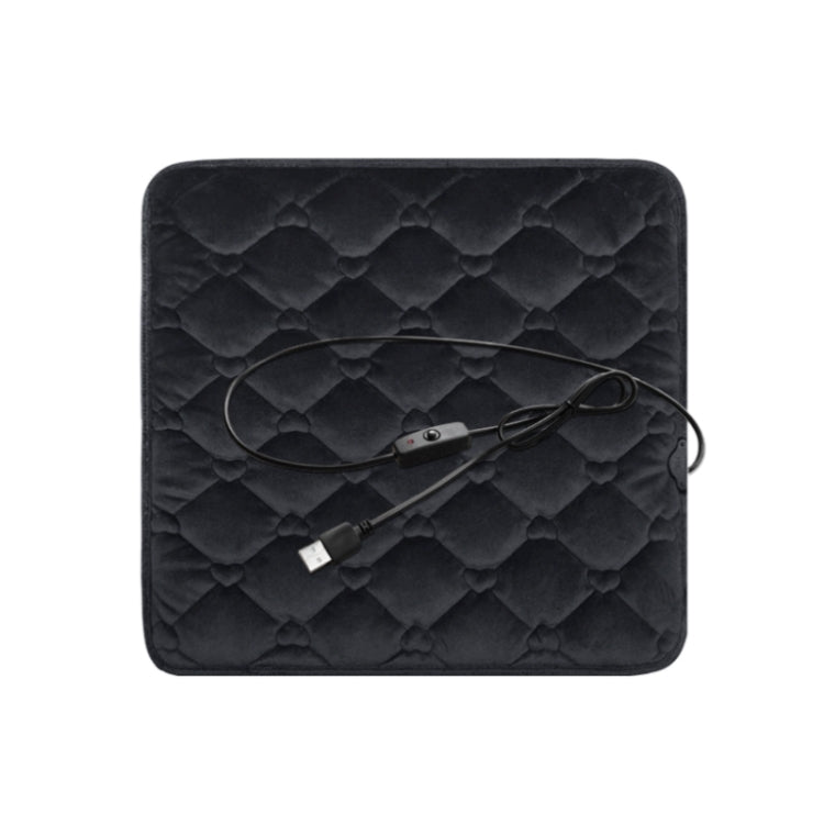 Car USB Seat Heater Cushion Warmer Cover Winter Heated Warm Mat, Style: Heart Shape (Black) - Seat Accessories by PMC Jewellery | Online Shopping South Africa | PMC Jewellery | Buy Now Pay Later Mobicred