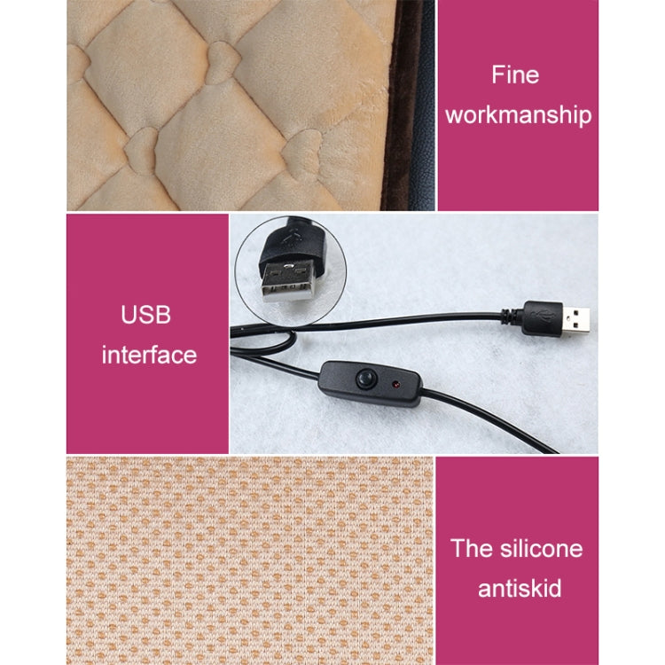 Car USB Seat Heater Cushion Warmer Cover Winter Heated Warm Mat, Style: Heart Shape (Black) - Seat Accessories by PMC Jewellery | Online Shopping South Africa | PMC Jewellery | Buy Now Pay Later Mobicred