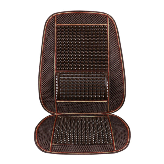 Car Seat Covers Summer Cool Imitation Wooden Beads Ventilation Breathable Seat Cushion(Coffee)