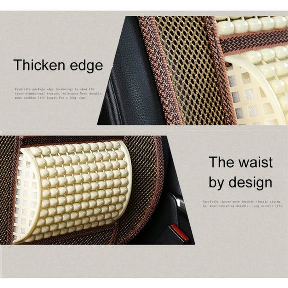 Car Seat Covers Summer Cool Imitation Wooden Beads Ventilation Breathable Seat Cushion(Coffee)