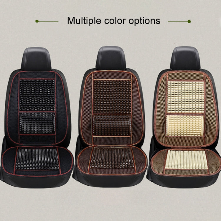 Car Seat Covers Summer Cool Imitation Wooden Beads Ventilation Breathable Seat Cushion(Black)
