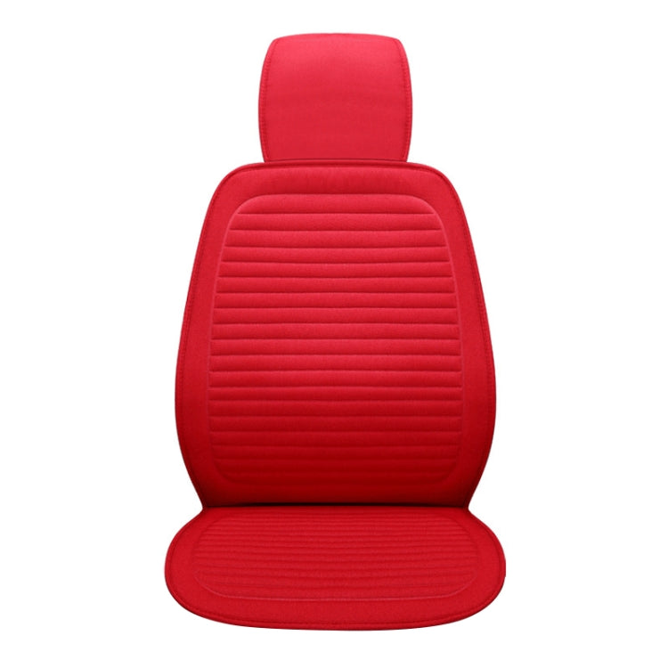 Car Four Seasons Linen Fabric Front Seat Cushion (Wine Red) - Seat Accessories by PMC Jewellery | Online Shopping South Africa | PMC Jewellery | Buy Now Pay Later Mobicred