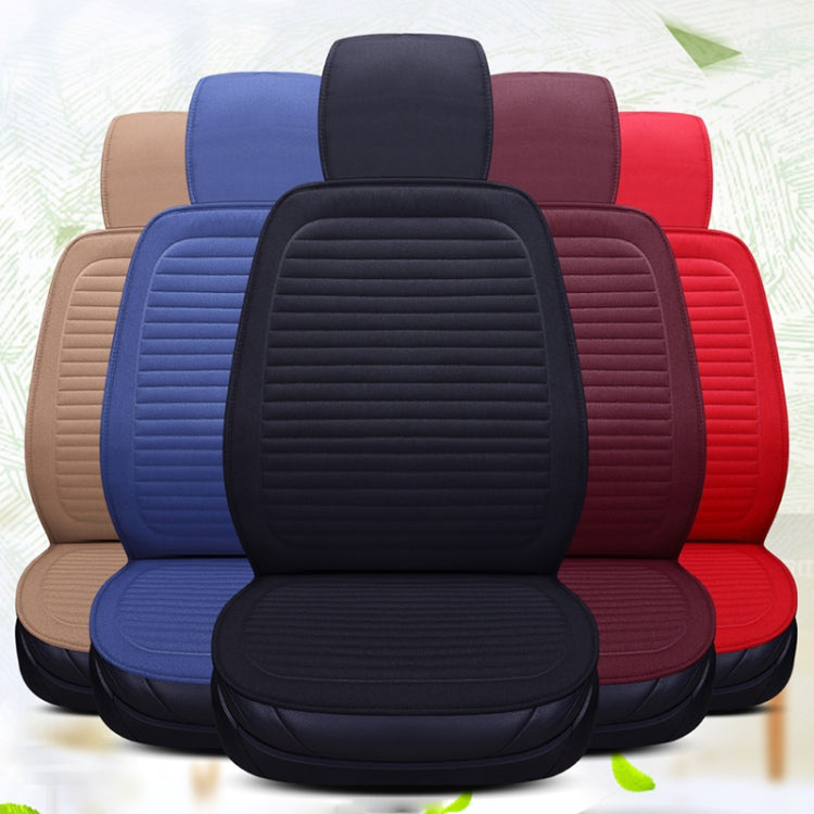 Car Four Seasons Linen Fabric Front Seat Cushion (Wine Red) - Seat Accessories by PMC Jewellery | Online Shopping South Africa | PMC Jewellery | Buy Now Pay Later Mobicred