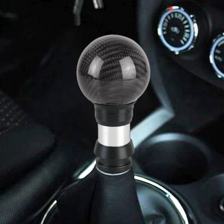 Universal Car Pressable Telescopic Carbon Fiber Gear Head Gear Shift Knob, Length: 9.5cm (Black) - Shift Knob by PMC TechLife | Online Shopping South Africa | PMC TechLife | Buy Now Pay Later Mobicred