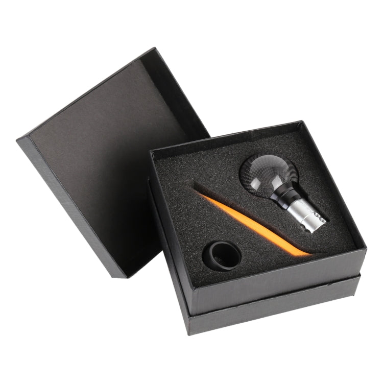 Universal Car Pressable Telescopic Carbon Fiber Gear Head Gear Shift Knob, Length: 9.5cm (Black) - Shift Knob by PMC TechLife | Online Shopping South Africa | PMC TechLife | Buy Now Pay Later Mobicred