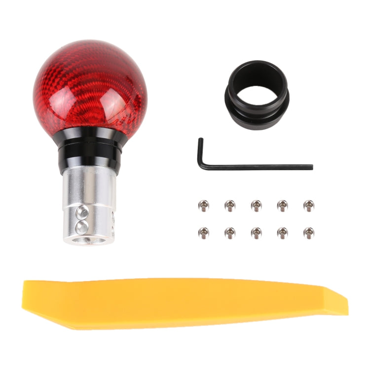Universal Car Pressable Telescopic Carbon Fiber Gear Head Gear Shift Knob, Length: 9.5cm (Red) - Shift Knob by PMC TechLife | Online Shopping South Africa | PMC TechLife | Buy Now Pay Later Mobicred