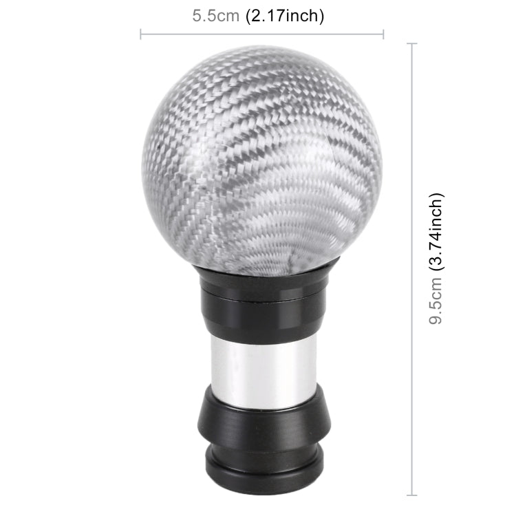 Universal Car Pressable Telescopic Carbon Fiber Gear Head Gear Shift Knob, Length: 9.5cm (Silver) - Shift Knob by PMC TechLife | Online Shopping South Africa | PMC TechLife | Buy Now Pay Later Mobicred